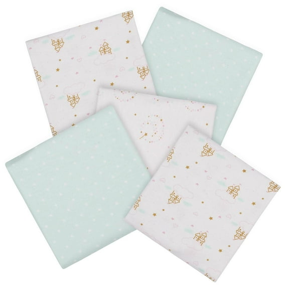 Paquet de 5 couvertures pour bébé de Gerber® Princesse Bleu