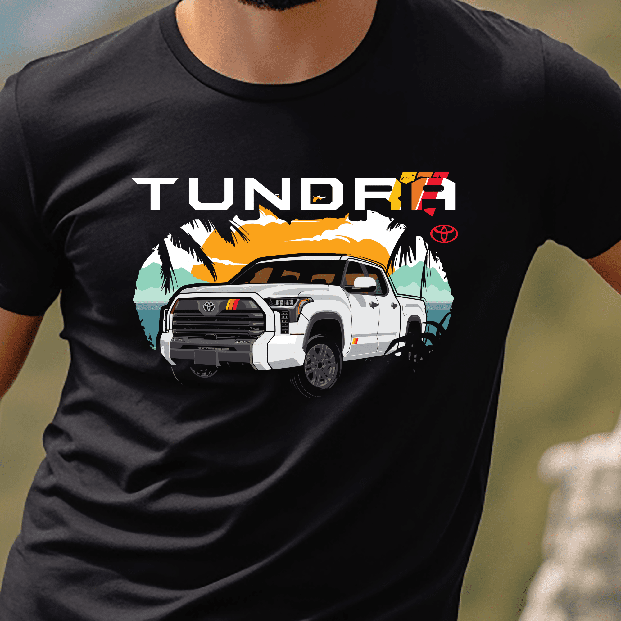 Toyota Men's Big and Tall Tundra Pick-Up Truck Beach Tee