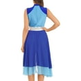 thumbnail image 2 of YONGHS Women's Color Block Irregular Dance Dress Sleeveless Liturgical Worship Dance Costume Blue S, 2 of 7