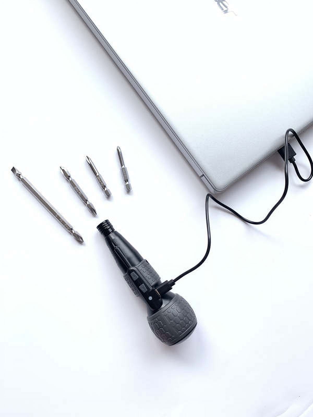 GOLEE screwdriver, Electric and Manual Duo with 4 Bits, USB Rechargeable with LED Light