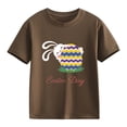 thumbnail image 4 of XXWXYD Clearence Floral Easter Bunny Tee for Girls - Vibrant Spring Colors Cotton Shirt, Skin-Friendly Kids Tshirt Perfect for Easter Sunday & Seasonal Photoshoot (6-7 Years,Brown), 4 of 7
