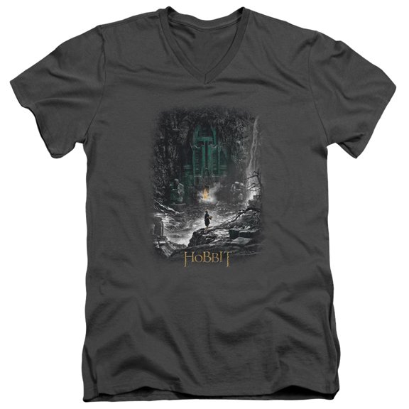 Hobbit Second Thoughts S/S Adult V-Neck T-Shirt 30/1 T-Shirt Charcoal