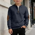 thumbnail image 2 of REDARER Boys Color Block Quarter Zip Sweatshirt Long Sleeve Winter Warm Casual Top for Youth,6-7 Years, 2 of 4