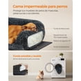 thumbnail image 3 of Cama para Perros, Funda Protectora para Sofá, 80 x 75 x 16 cm, Tela de Felpa, M, para Perros Pequeños y Medianos,Gris Oscuro, 3 of 5