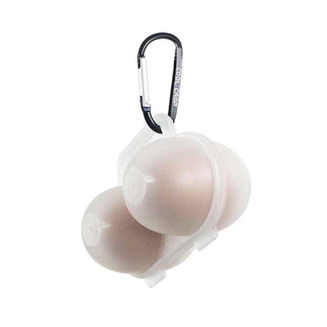 Caja de almacenamiento de huevos con 2 rejillas, mosquetón en forma de D, soporte para huevos, estuche organizador para acampar