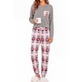 thumbnail image 3 of Fantaslook Women Pajama Sets 2 Piece Long Sleeve Pajama Sets With Long Printed Jogger Pants Sleepwear Loose Lounge Sets, 3 of 9
