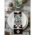 thumbnail image 3 of nqOlkjepod Black White Boho Cloth Napkins Set of 8 Reusable Dinner Napkins, Modern Western Aztec Abstract Geometric Cocktail Napkin Washable Table Napkins for Wedding/Party/Baby Shower 20"x20", 3 of 8