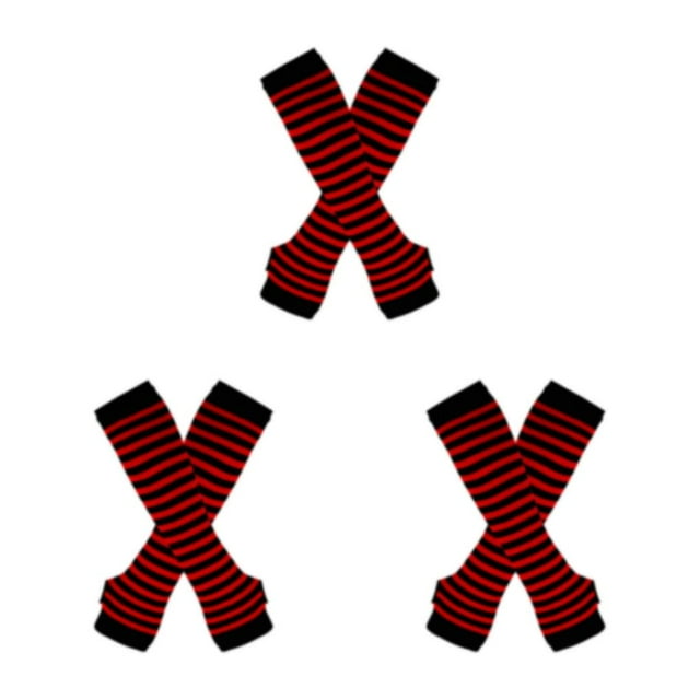 Wweixi Stand Out With Over Knee Socks For Thick Thighs Easy To Match And Durable Soft And Breathable Red and black 3Set