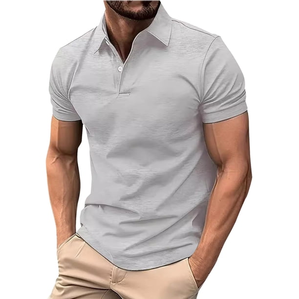 Men's Summer Leisure Culture Breathable Short Sleeved Shirt Top L