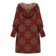 thumbnail image 5 of Sudaderas con capucha largas para mujer Abrigos Túnica Chaquetas de algodón de invierno Sudadera informal de punto Sudaderas con cremallera de gran tamaño Pompotops qwe14960, 5 of 5