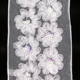 thumbnail image 2 of The Ribbon People White Flower Applique Wired Craft Ribbon 4" x 10 Yards, 2 of 2