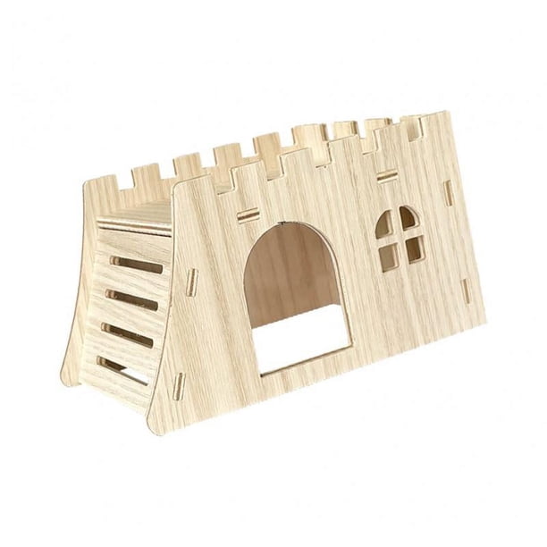 Casa de madera para hámster, jaula natural para hámster sirio. D