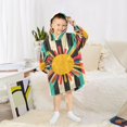 thumbnail image 6 of FORMRS Wearable Blanket Hoodie with Sleeves for Kids Cozy Flannel Sweatshirt, Geometric Sun, 6 of 7