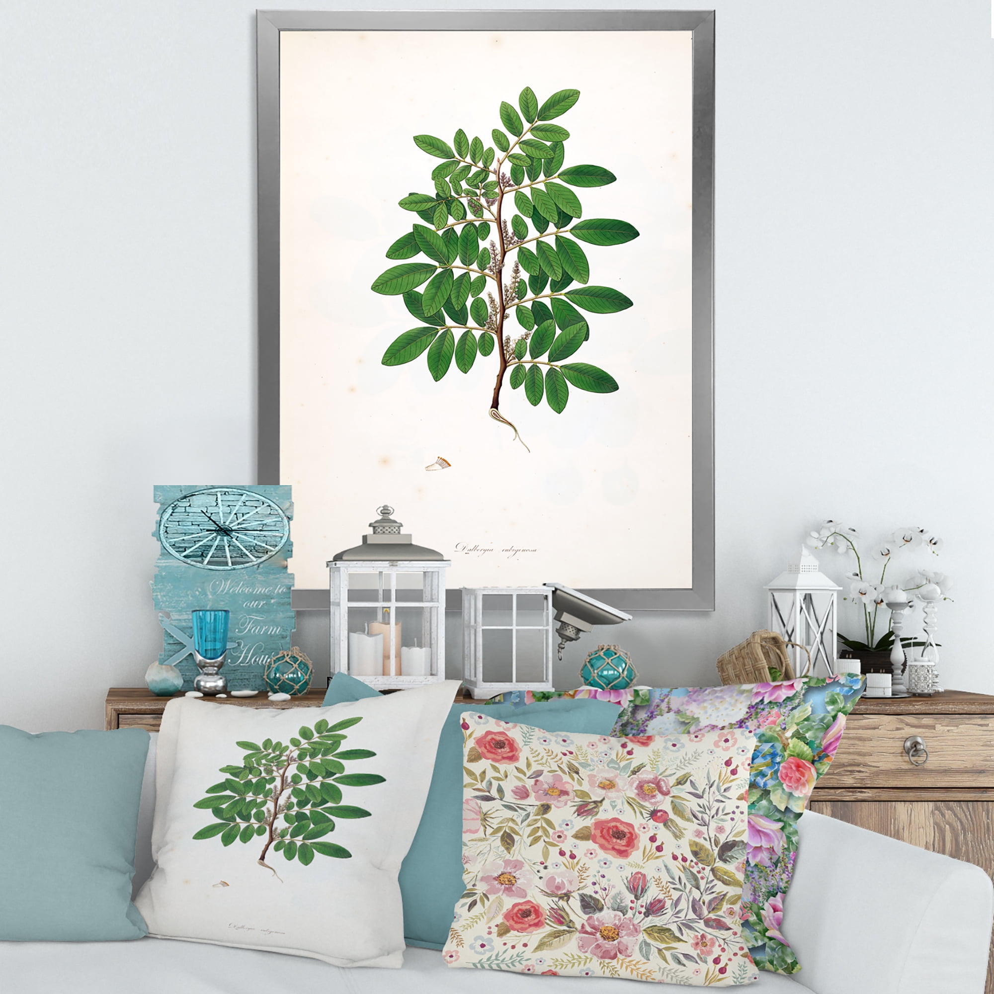 Designart 'Ancient Plant Life XX' Farmhouse Framed Art Print