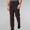 thumbnail image 2 of oqasdz Mens Pants Fashion Corduroy Solid Color Loose Straight Leg Casual Comfort Pants Trousers, 2 of 5
