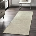 thumbnail image 4 of GRUHUM Jute Cotton Runner Rug 2.6'x6'ft Rectangle Hand Woven Natural Solid Farmhouse Boho Rug for Hallways, Kitchen, Entryways, Living Room, Bedroom- Rustic Vintage Bohemian Eco-Friendly Natural, 4 of 8