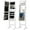 White, variant on Mirror Jewelry Cabinet with 6 LED Lights, Lockable Standing Jewelry Armoire with Full-length Mirror, Storage Organizer with Drawers and Shelves, 3 Angles Adjustable, White, D8821
