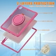 thumbnail image 5 of Nalacover Rugged Case for iPad Pro 12.9 inch 2022/2021/2020/2018 Tablet Case with Rotatable Stand & Foldable Handle Grip & Shoulder Strap, Heavy Duty Hybrid Shockproof Case - Rose, 5 of 11