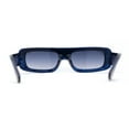 thumbnail image 4 of Retro Shield Narrow Rectangle Flat Top Plastic Sunglasses Blue - Smoke, 4 of 4