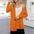 thumbnail image 4 of Lightweight Cardigans for Women with Two Pockets Open Front Long Sleeve Casual Cardigan Jacket Tops Blouses (M, Orange), 4 of 8