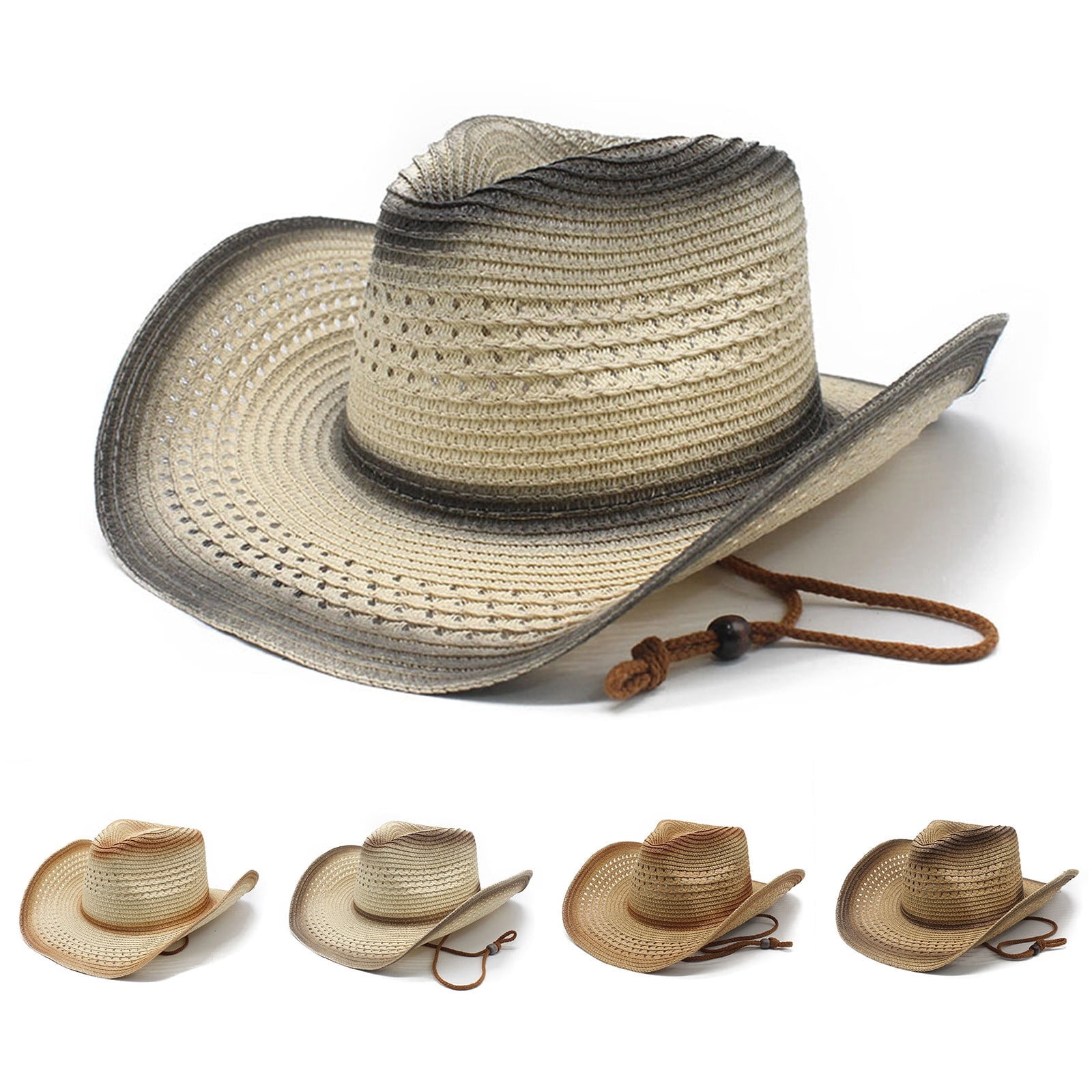 WoWstyle Unisex Cowboy Hat & Bandana Set, Adjustable Leather  display picture 3