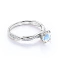 thumbnail image 3 of JeenMata 1 Carat Round Faceted Rainbow Moonstone and Moissanite Infinity Wedding Ring in 18k White Gold over Silver, 3 of 6