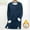 A195 Navy, variant on Xdegoge Womens Fleece Sweatshirts Pullover Warm Sherpa Lined Tops Long Sleeve Crewneck Thermal Winter Clothes
