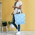 thumbnail image 4 of FORMRS Womens Canvas Tote Bag with Zipper Inner Pocket Shoulder Handbag, Snowflake Pattern, 4 of 7