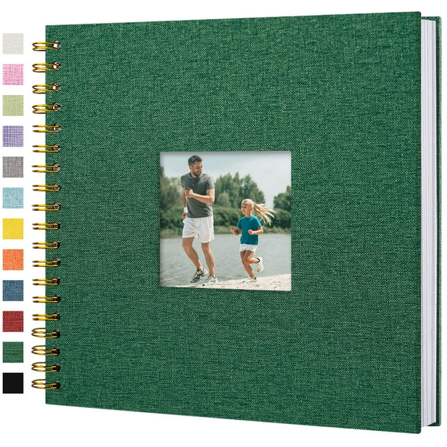 Álbum de fotos Hiwhy, 25 x 25 cm, cubierta de lino, 80 páginas blancas
