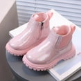 thumbnail image 2 of Povozer Girl Boots Kids Ankle Boots Warm Boots Low heel Short Booties(Pink,12), 2 of 6