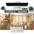 thumbnail image 2 of Cute Plant Lover Desk Mat Cozy Mouse pad Beige, XXL Large Extended Earthy Brown Green Aesthetic Floral Mousepad Gaming Desk Pad, Big Laptop Keyboard and Mouse Mat with Stitched Edges 31.5x15.7 in, 2 of 6