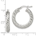 thumbnail image 3 of Sterling Silver Polished Twisted Hoop Earrings, 3 of 3