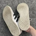 thumbnail image 4 of Ad-id-as White Leather Sneakers Black Stripes Mens Mixed Sizes -LEFT 8.5 - RIGHT 9, 4 of 6