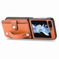 thumbnail image 5 of Frusde for Samsung Galaxy Z Flip 6 Wallet Case with Wristband Ring Full Body Thin PU Leather Wrist Strap Kickstand Cover, 5 of 6