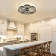 thumbnail image 4 of HOOMEDELIER 19" Flush Mount Ceiling Fan with Light - Low Profile Indoor Caged Fan with Tri-Color Dimming,7 Blades, Remote Control & Timer, 4 of 14