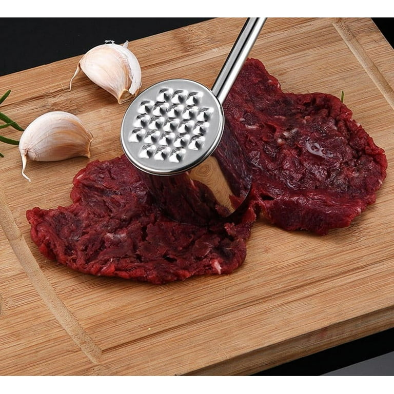 Gerior Meat Pounder Tenderizer - Solid Cast Stainless Steel Round Chicken Flattener Tool - Dishwasher Safe