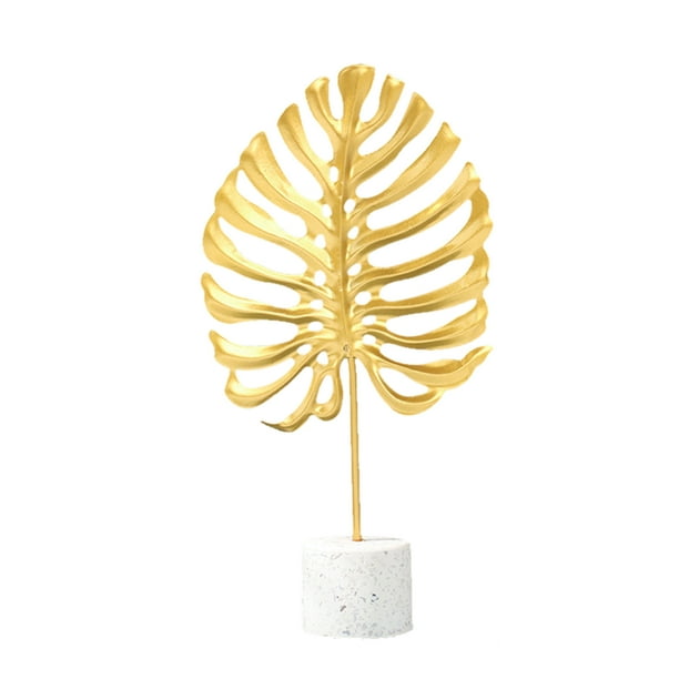 Adornos de hojas de oro de hierro, exquisita decoración de arte de escritorio con hojas de oro y hierro, decoración de escritorio con árbol de hierro, durabilidad probada en el tiempo