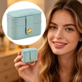 thumbnail image 3 of Portable Ring Earring Storage Case, Wedding Ring Boxes for Ceremony, Mini PU Leather Travel Jewelry Box, Small Snap Closure Jewelry Organizer, Lightweight Compact Jewelry Carry Box 5Pcs, 3 of 9