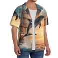thumbnail image 2 of Sikiie Sailing Dancing Dolphin Men's Wrinkle Free Untucked Cuban Shirt Business Casual Button Down Shirts Short Sleeve ShirtX-Large, 2 of 5