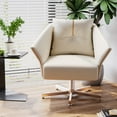 thumbnail image 5 of Modern Accent Chair Swivel Accent Chairs for Living Room Upholstered Swivel Chairs Desk Chair Arm Chair with Metal Legs, 5 of 7