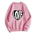 thumbnail image 2 of Xixinqiwan Valentine's Day Sweatshirt,Women Love Heart Pullover Letter Print Tie Dye Crewneck Long Sleeve Shirt Women Top, 2 of 4