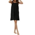 thumbnail image 2 of INSPIRE CHIC Women's Terry Wrap Bathrobe Spa Robe for Gym Pool Shower Bath Towel Robe Shower Dress L Black, 2 of 5