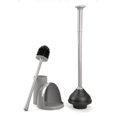 thumbnail image 4 of mDesign Hidden Plunger and Brush Set for Toilet Bowl - Brush Cleaner and Plunger Combo with Holder Caddy for Bathroom - Modern Toilet Brush and Plunger Set - Aura Collection - 2 Pack - Gray, 4 of 8