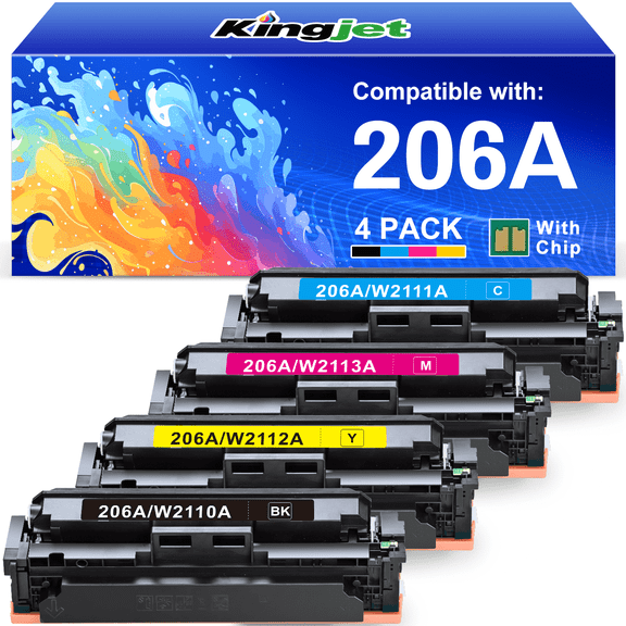 206A Toner Cartridges 4 Pack Compatible for 206A 206X 206 for Laserjet Pro MFP M283fdw M283cdw M255dw M283 M255 Printer