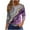 Purple, variant on Womens Plus Size Tops Fashion Printed Fall 3/4 Length Sleeve Crewneck Graphic T-Shirts Loose Oversized Dressy Tunic Pullover Blouse Brown#01 XXL