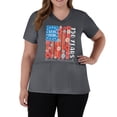 thumbnail image 3 of America 250 Years Scrub Shirt for Women Usa Flag Print 1776-2026 Short Sleeve Tshirt V Neck Moisture Wicking Regular Fit Casual Tops with Pockets, #01 Gray, XXL, 3 of 4