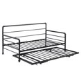 thumbnail image 5 of CLEARANCE! Twin Size Daybed with Adjustable Trundle, Pop Up Trundle, Black, 5 of 9