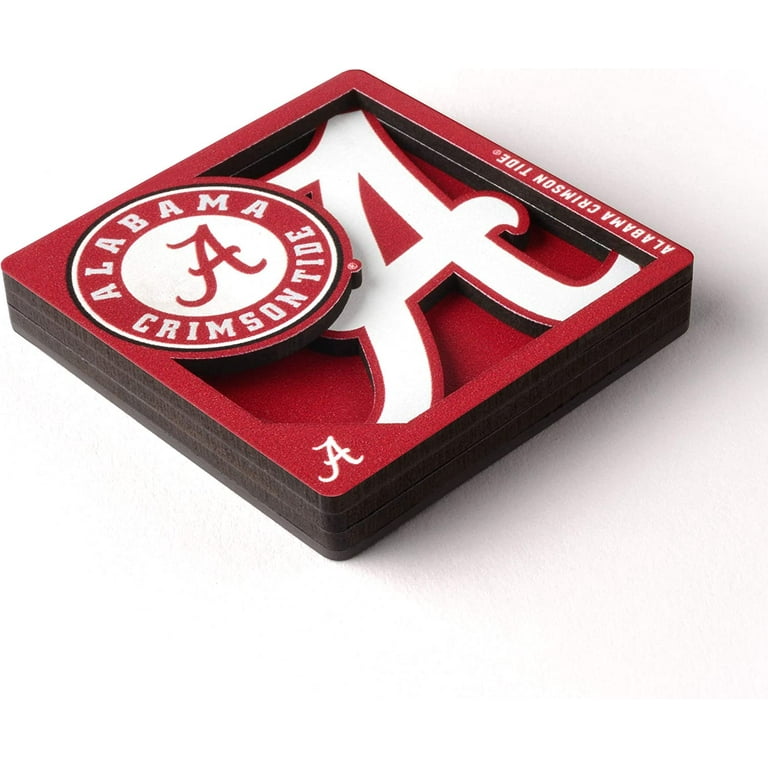 Alabama Crimson Tide Walnut Badge Reel, Magnet, Token - The Fine Grainery