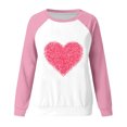 thumbnail image 4 of Juebong Womens Valentine's Day Sweatshirt Love Heart Valentines Long Sleeve, 4 of 4