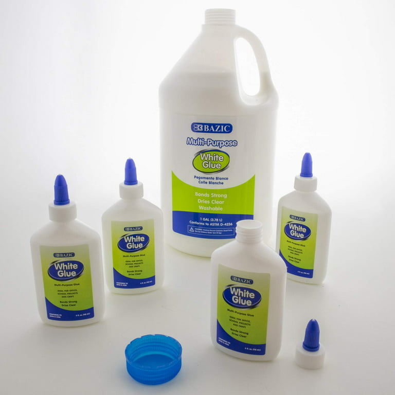 BAZIC White Glue 1 Gallon, Giant Bulk Refill Adhesive Craft Slime Making,  1-Pack 